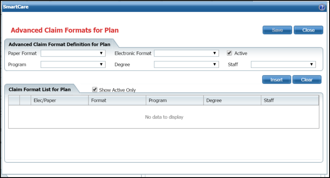 Add Advanced Claim Formats for Plan